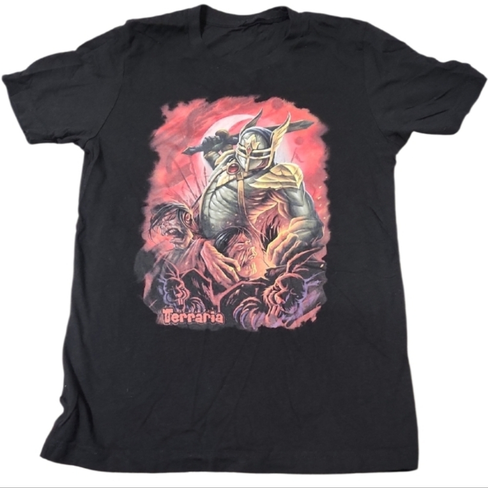 Mens Small Terraria Black Graphic T-Shirt